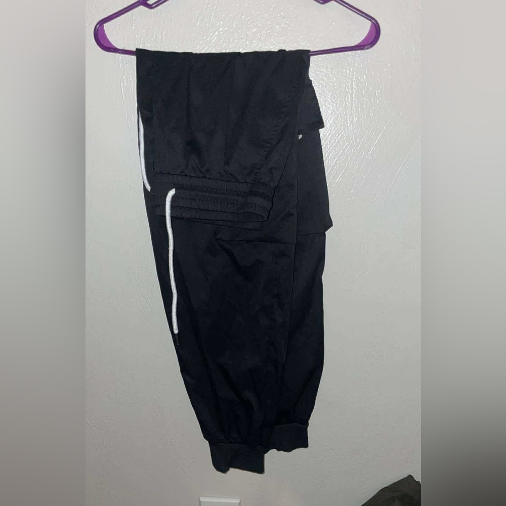SHEIN Black Track Pants with White Accents